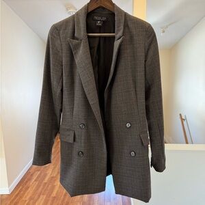 Rachel Zoe Charcoal Checkered Jacket